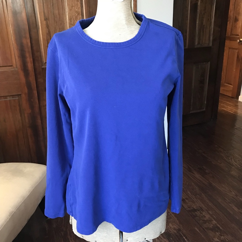 Macy’s Style & Co Cobalt Blue Long Sleeve Tee, M - Picture 1 of 6